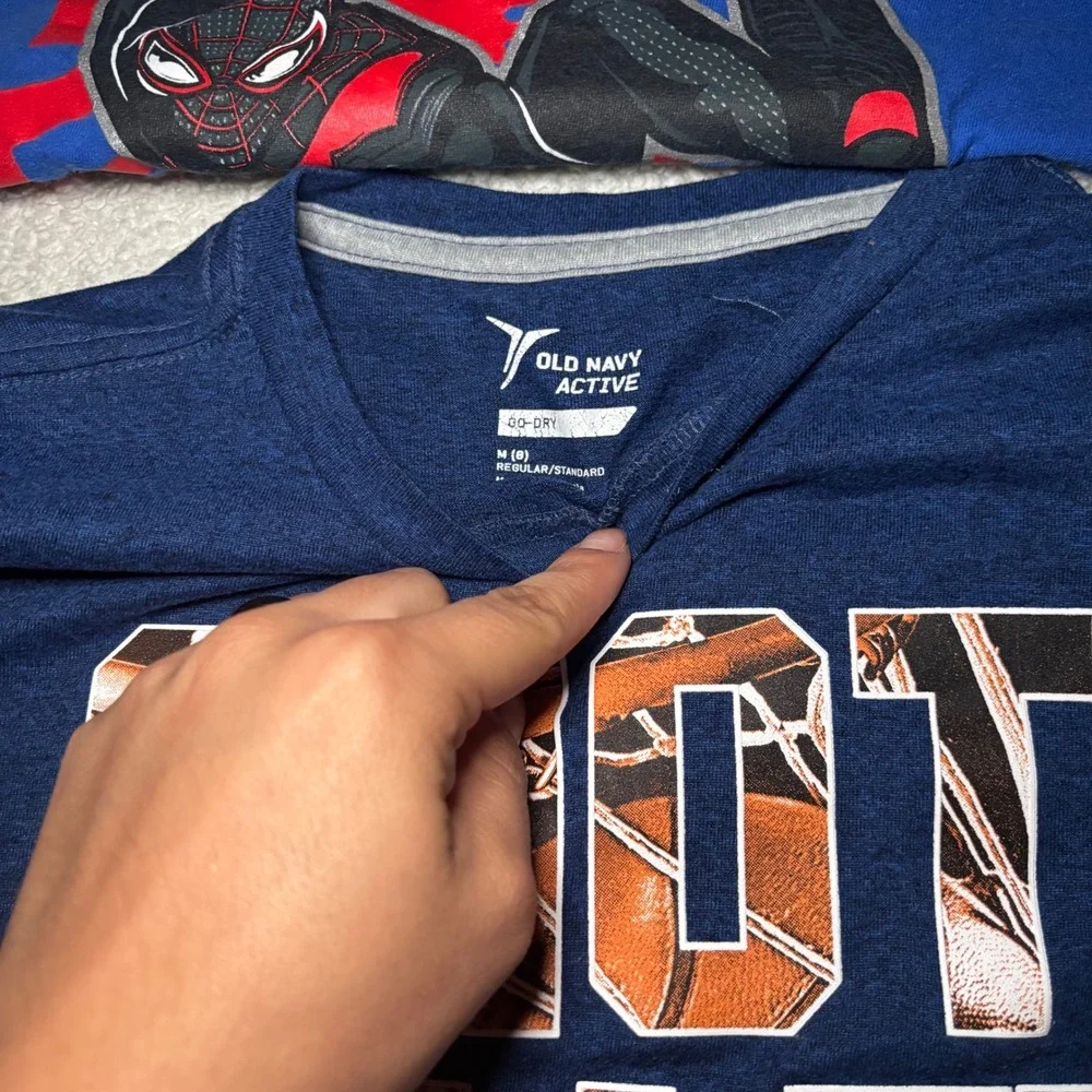 Boys Size M 8-10 Graphic T-Shirt Bundle Marvel Old Navy Cat & Jack 3pc Set